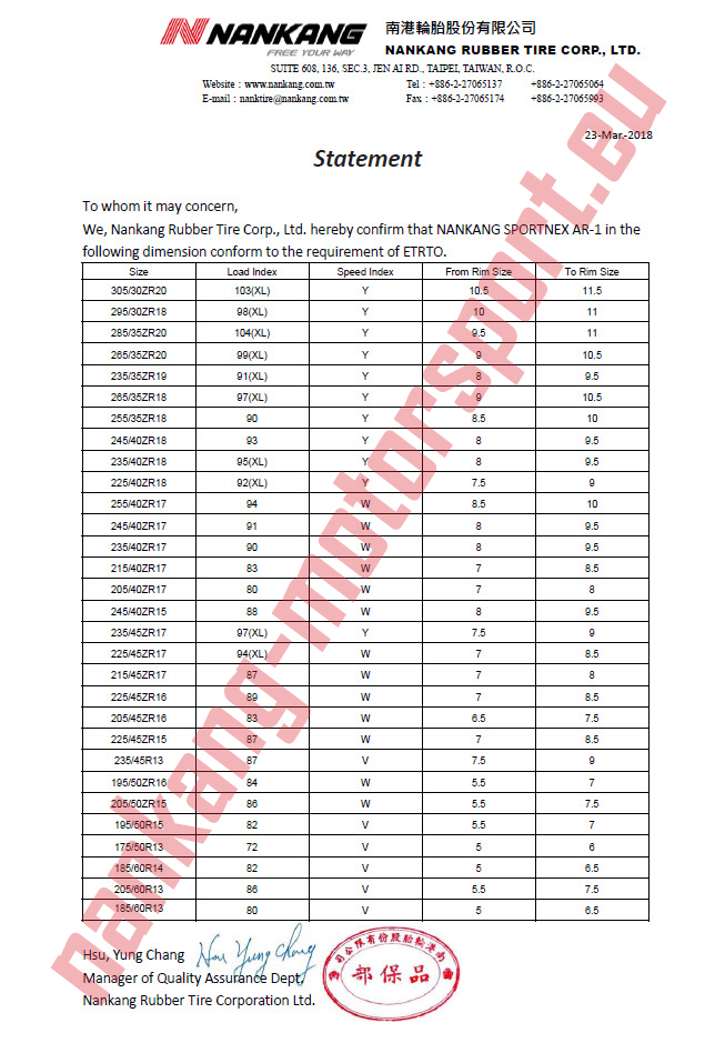 NANKANG AR-1 305/30-19 102 (Y) - obrazek 5